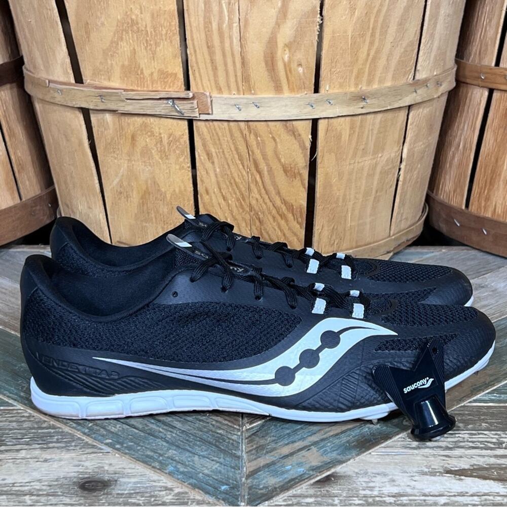 Saucony Vendetta 3 Black White S29073-3 Track Spikes Key Running Shoes Mens 10.5